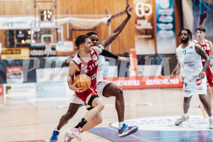 Basketball, Basketball Superliga 2023/24, Gunddurchgang 7. Runde, Oberwart Gunners, BC Vienna, Davor Konjevic (31), James Graham (11)