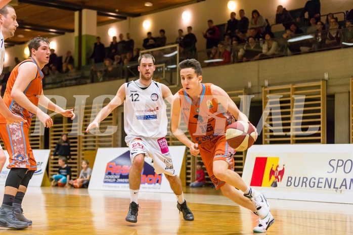 Basketball, 2.Bundesliga, Grunddurchgang 21.Runde, Mattersburg Rocks, Basket 2000 Vienna Warriors, Elijas Rabelhofer (16)