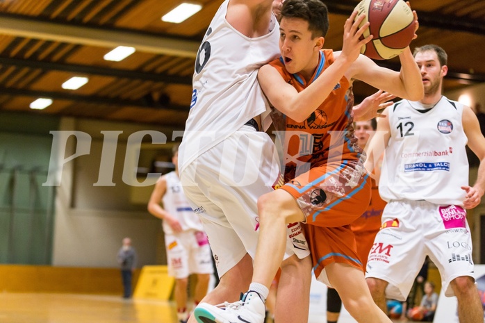 Basketball, 2.Bundesliga, Grunddurchgang 21.Runde, Mattersburg Rocks, Basket 2000 Vienna Warriors, Elijas Rabelhofer (16)