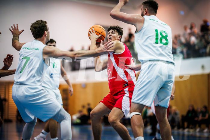 Basketball, Basketball Zweite Liga 2024/25, Grunddurchgang 1.Runde, Deutsch Wagram Alligators, Upper Austrian Ballers, Luis Streitberger (6)