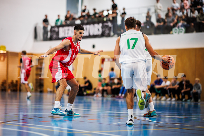 Basketball, Basketball Zweite Liga 2024/25, Grunddurchgang 1.Runde, Deutsch Wagram Alligators, Upper Austrian Ballers, Marko Laus (14), Max Brunner (17)