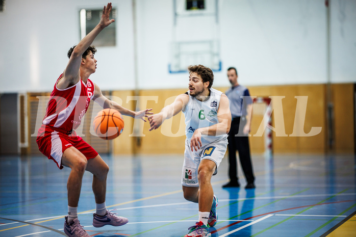 Basketball, Basketball Zweite Liga 2024/25, Grunddurchgang 1.Runde, Deutsch Wagram Alligators, Upper Austrian Ballers, Luis Streitberger (6), Ognjen Drljaca (6)