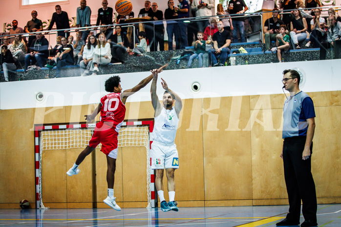 Basketball, Basketball Zweite Liga 2024/25, Grunddurchgang 1.Runde, Deutsch Wagram Alligators, Upper Austrian Ballers, Leandro Rubio-Frias (10), Petar Cosic (3)