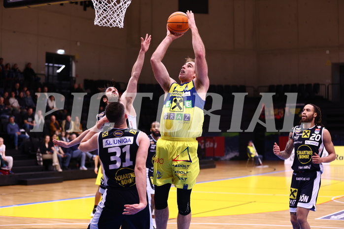 28.03.2025, Graz, Raiffeisen Sportpark Graz, Basketball Superliga 2024/25, 7. Platzierungsrunde, UBSC Graz - Gmunden Swans