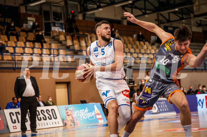 Basketball, bet-at-home Basketball Superliga 2020/21, Platzierungsrunde, 2. Runde, Oberwart Gunners, Klosterneuburg Dukes, Ignas Fiodorovas (5)