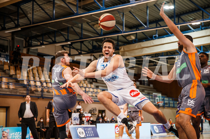 Basketball, bet-at-home Basketball Superliga 2020/21, Platzierungsrunde, 2. Runde, Oberwart Gunners, Klosterneuburg Dukes, Terrence Bieshaar (14)