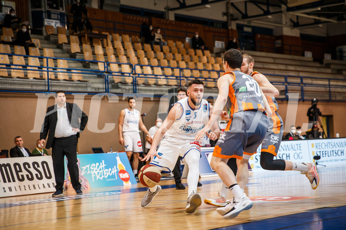 Basketball, bet-at-home Basketball Superliga 2020/21, Platzierungsrunde, 2. Runde, Oberwart Gunners, Klosterneuburg Dukes, Ignas Fiodorovas (5)