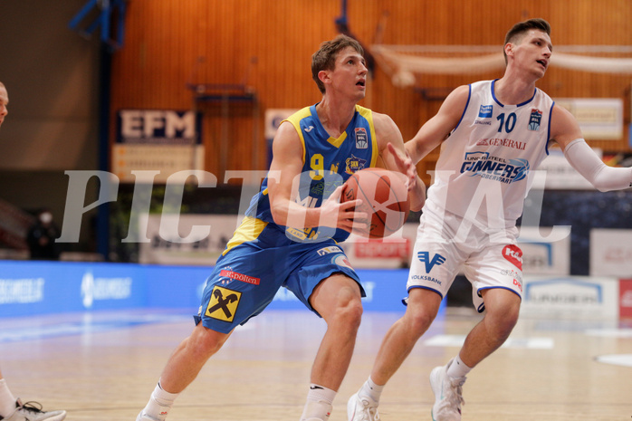 Basketball, bet-at-home Basketball Superliga 2021/22, Grunddurchgang Runde 6, Oberwart Gunners, SKN St. Pölten, Roman Jagsch (9)