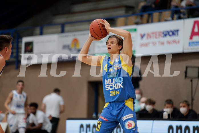 Basketball, bet-at-home Basketball Superliga 2021/22, Grunddurchgang Runde 6, Oberwart Gunners, SKN St. Pölten, Felix Angerbauer (4)
