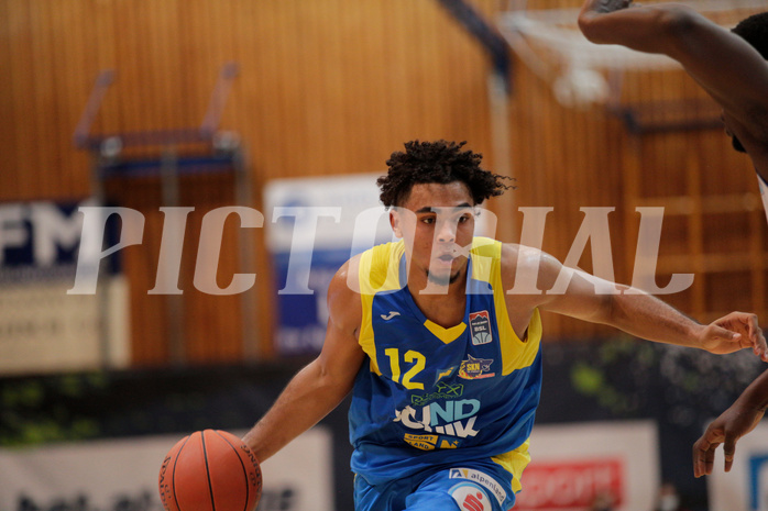 Basketball, bet-at-home Basketball Superliga 2021/22, Grunddurchgang Runde 6, Oberwart Gunners, SKN St. Pölten, Rashaan Guylain Mbemba (12)