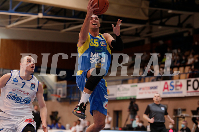 Basketball, bet-at-home Basketball Superliga 2021/22, Grunddurchgang Runde 6, Oberwart Gunners, SKN St. Pölten, #x55#
