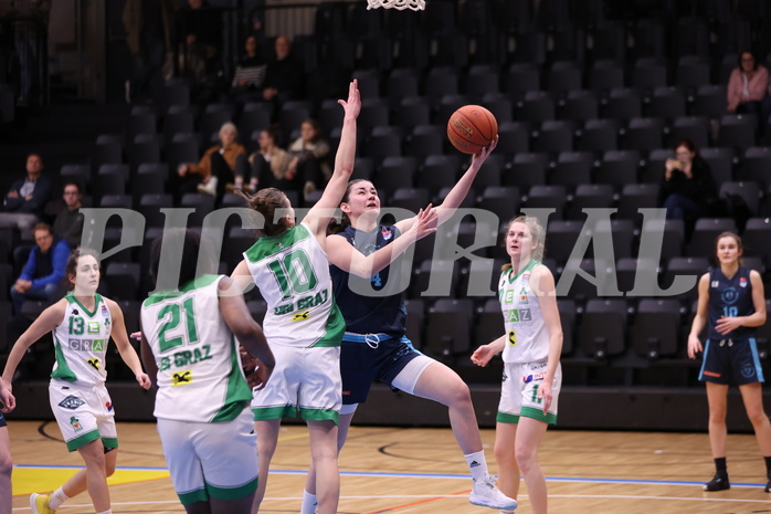 25.02.2023, Graz, Raiffeisen Sportpark, Basketball Damen Superliga 2022/23, Grunddurchgang 14.Runde, UBI Holding Graz - Vienna Timberwolves,  