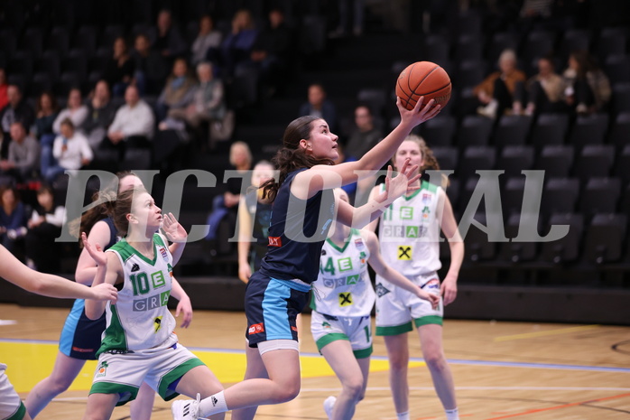 25.02.2023, Graz, Raiffeisen Sportpark, Basketball Damen Superliga 2022/23, Grunddurchgang 14.Runde, UBI Holding Graz - Vienna Timberwolves,  