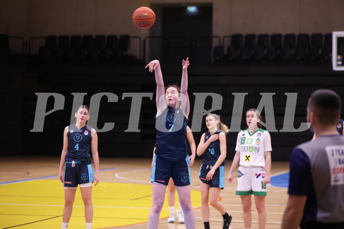 25.02.2023, Graz, Raiffeisen Sportpark, Basketball Damen Superliga 2022/23, Grunddurchgang 14.Runde, UBI Holding Graz - Vienna Timberwolves,  