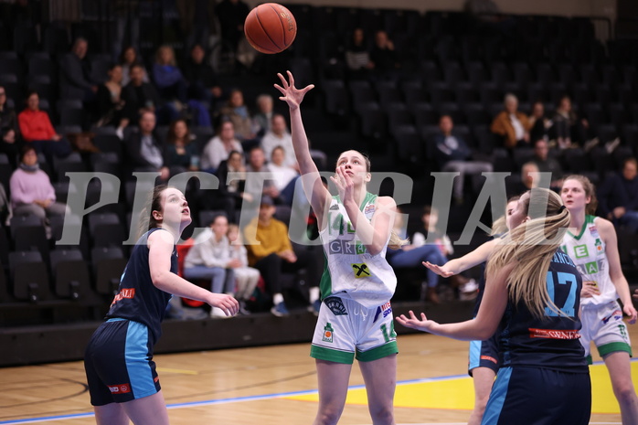 25.02.2023, Graz, Raiffeisen Sportpark, Basketball Damen Superliga 2022/23, Grunddurchgang 14.Runde, UBI Holding Graz - Vienna Timberwolves,  