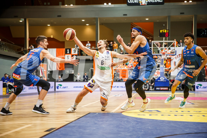Basketball, Basketball Austria Cup 2019/20, Finale, Kapfenberg Bulls, Klosterneuburg Dukes, Moritz Lanegger (6)