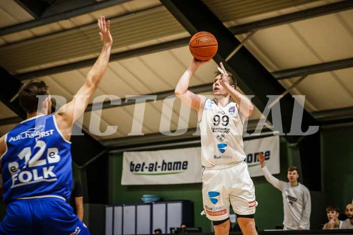 Basketball, Basketball Austria Cup 2021/22, 1/4 Finale, Vienna D.C. Timberwolves, UNGER STEEL Gunners Oberwart, Jonas John (99)