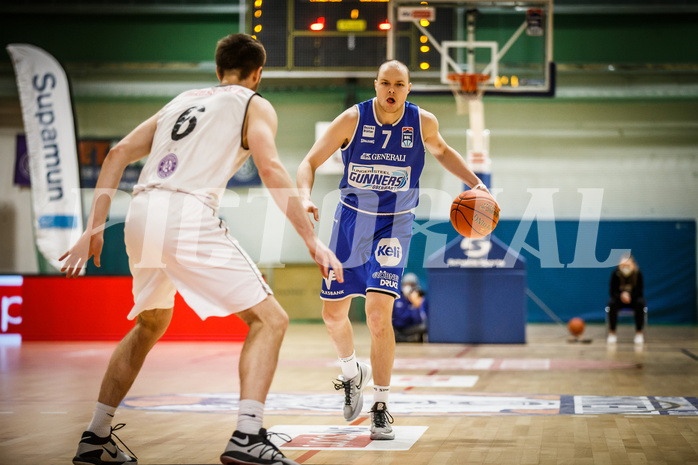 Basketball, Basketball Austria Cup 2021/22, 1/4 Finale, Vienna D.C. Timberwolves, UNGER STEEL Gunners Oberwart, Sebastian Käferle (7)