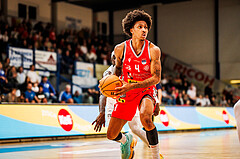 Basketball, win2day Basketball Superliga 2023/24, Grunddurchgang Runde 15, Oberwart Gunners, Traiskirchen Lions, Demarcus Demonia (4)