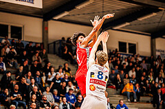 Basketball, win2day Basketball Superliga 2023/24, Grunddurchgang Runde 15, Oberwart Gunners, Traiskirchen Lions, Demarcus Demonia (4)