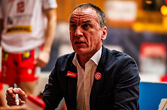 Basketball, win2day Basketball Superliga 2023/24, Grunddurchgang Runde 15, Oberwart Gunners, Traiskirchen Lions, Radomir Mijanovic (Head Coach)