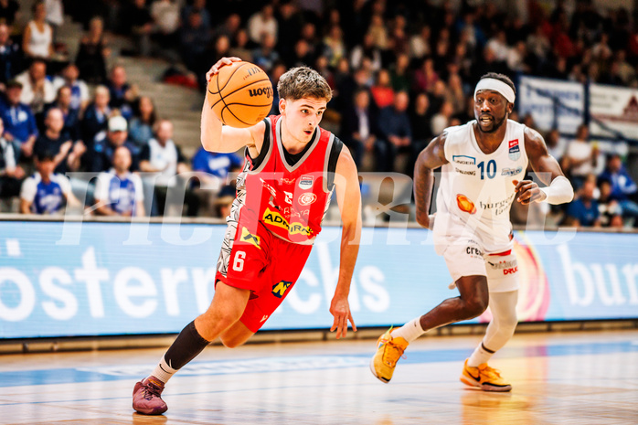 Basketball, win2day Basketball Superliga 2023/24, Grunddurchgang Runde 15, Oberwart Gunners, Traiskirchen Lions, Aleksej Kostic (6)