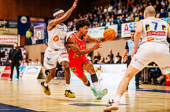 Basketball, win2day Basketball Superliga 2023/24, Grunddurchgang Runde 15, Oberwart Gunners, Traiskirchen Lions, Demarcus Demonia (4)