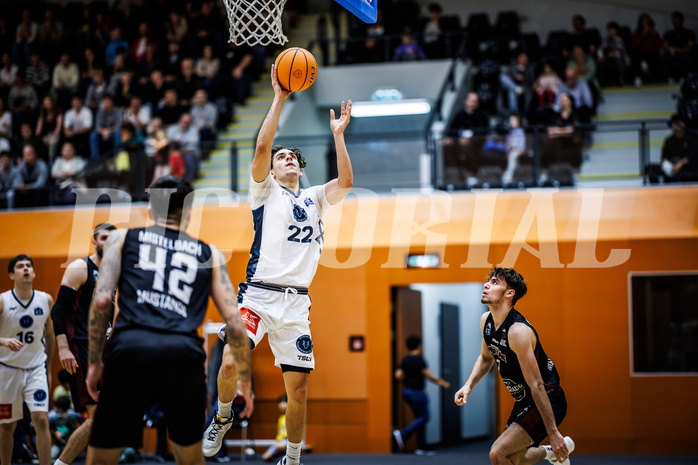 Basketball, Basketball Zweite Liga 2024/25, Grunddurchgang 6.Runde, Vienna Timberwolves, Mistelbach Mustangs, Daniele Kuchar (22)