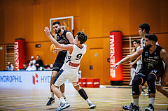 Basketball, Basketball Zweite Liga 2024/25, Grunddurchgang 6.Runde, Vienna Timberwolves, Mistelbach Mustangs, Viktor Vasat (22), Philipp D'Angelo (9)