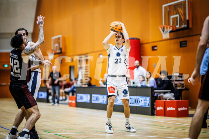 Basketball, Basketball Zweite Liga 2024/25, Grunddurchgang 6.Runde, Vienna Timberwolves, Mistelbach Mustangs, Daniele Kuchar (22)