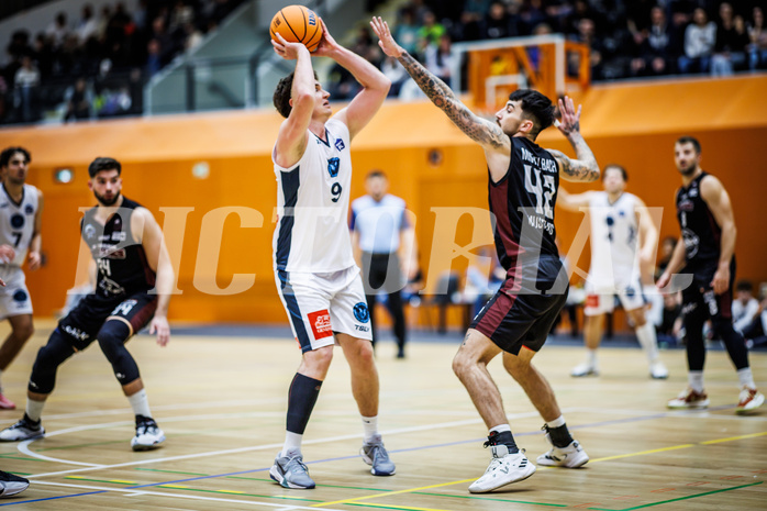 Basketball, Basketball Zweite Liga 2024/25, Grunddurchgang 6.Runde, Vienna Timberwolves, Mistelbach Mustangs, Philipp D'Angelo (9), Zdenek Nehyba (42)