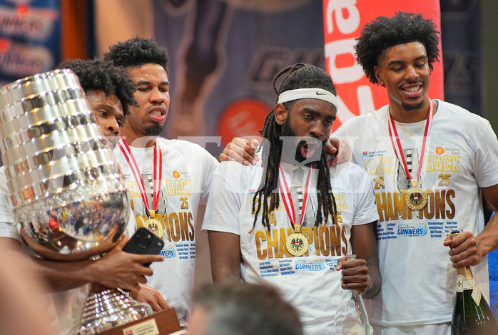 Basketball, Basketball Superliga 2024/25, Playoffs, Finale Spiel 1, Oberwart Gunners vs. BBC Nord Dragonz