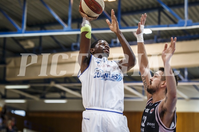 Basketball, Admiral Basketball Superliga 2019/20, Grunddurchgang 3.Runde, Oberwart Gunners, Flyers Wels, Eric Katenda (14)