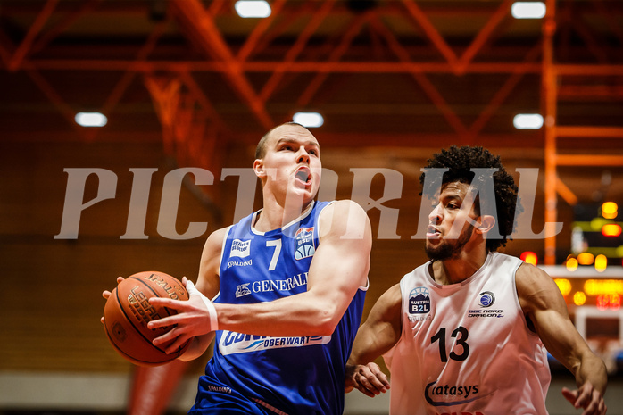 Basketball, Basketball Austria, Cup Final Four 2021/22 
Halbfinale 1, BBC Nord Dragonz, Oberwart Gunners, Sebastian Käferle (7)