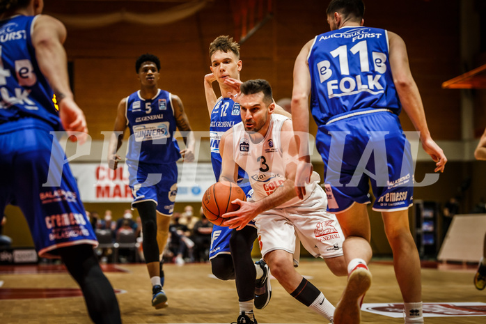 Basketball, Basketball Austria, Cup Final Four 2021/22 
Halbfinale 1, BBC Nord Dragonz, Oberwart Gunners, Petar Cosic (3)