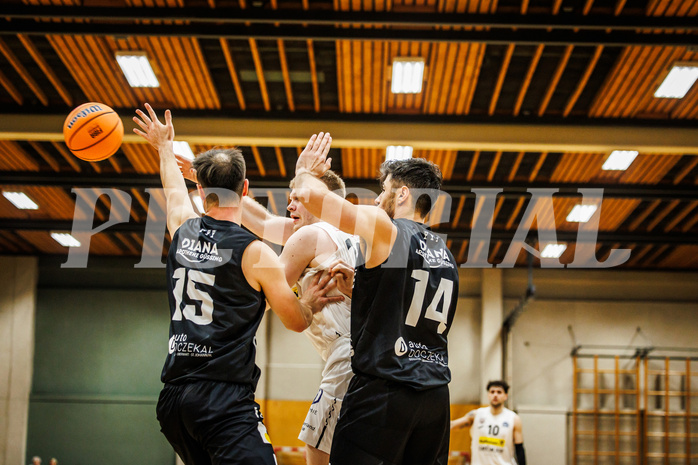 Basketball, Basketball Zweite Liga 2024/25, Grunddurchgang 13.Runde, Mattersburg Rocks, Güssing Blackbirds, Asdren Drew Koka (22)