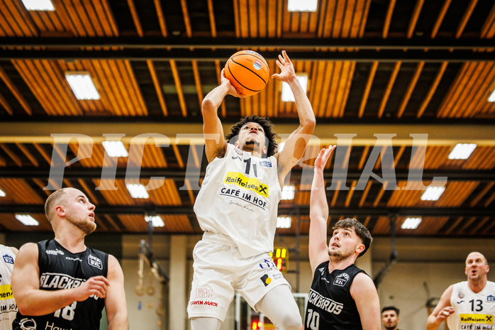Basketball, Basketball Zweite Liga 2024/25, Grunddurchgang 13.Runde, Mattersburg Rocks, Güssing Blackbirds, Yann Grandperret (11)