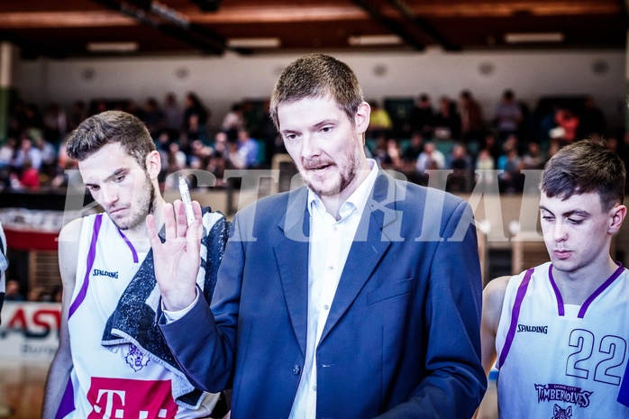Basketball, 2.Bundesliga, Playoff HF Spiel 2, Mattersburg Rocks, Vienna D.C. Timberwolves, Hubert Schmidt (Headcoach)