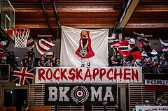 Basketball, 2.Bundesliga, Playoff HF Spiel 2, Mattersburg Rocks, Vienna D.C. Timberwolves, Rocks Block Choreographie