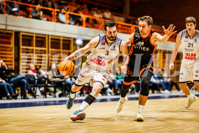 Basketball, win2day Basketball Superliga 2023/224, 5.Qualifikationsrunde, BBC Nord Dragonz, Fürstenfeld Panthers, Petar Cosic (3)