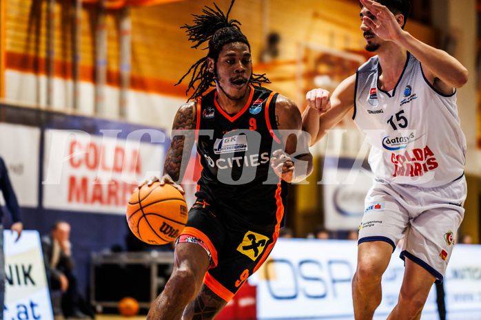 Basketball, win2day Basketball Superliga 2023/224, 5.Qualifikationsrunde, BBC Nord Dragonz, Fürstenfeld Panthers, Alonzo Campbell (9)