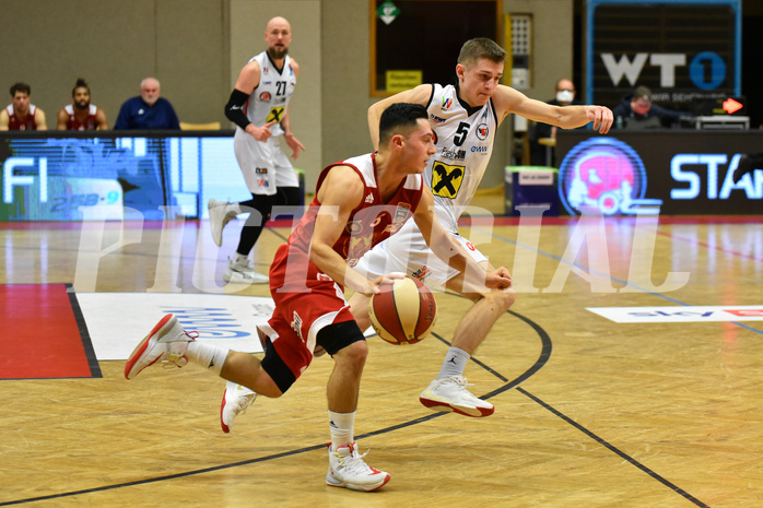 Basketball Superliga 2020/21, Grunddurchgang 8. Runde Flyers Wels vs. BC Vienna, Mustafa Hassan Zadeh (5),Gavrilo Tepic (5),


