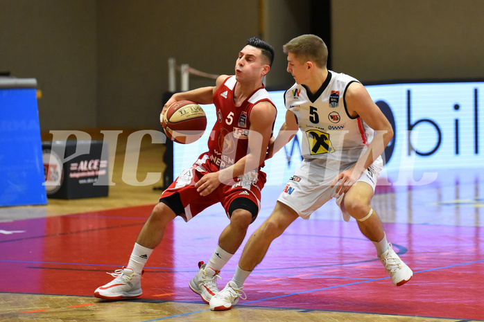 Basketball Superliga 2020/21, Grunddurchgang 8. Runde Flyers Wels vs. BC Vienna, Mustafa Hassan Zadeh (5), Gavrilo Tepic (5),


