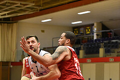 Basketball Superliga 2020/21, Grunddurchgang 8. Runde Flyers Wels vs. BC Vienna, Davor Lamesic (7), Jason Detrick (19), 

