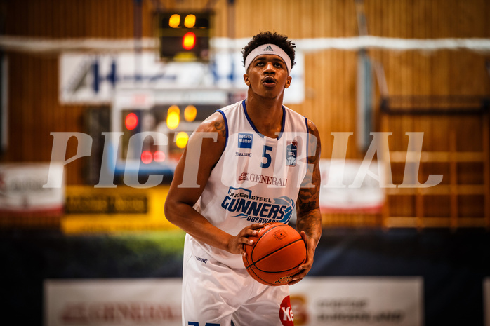 Basketball, bet-at-home Basketball Superliga 2021/22, Grunddurchgang Runde 14, Oberwart Gunners, Vienna D.C. Timberwolves, Rob Howard (5)