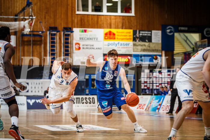 Basketball, bet-at-home Basketball Superliga 2021/22, Grunddurchgang Runde 14, Oberwart Gunners, Vienna D.C. Timberwolves, Jonas John (99)