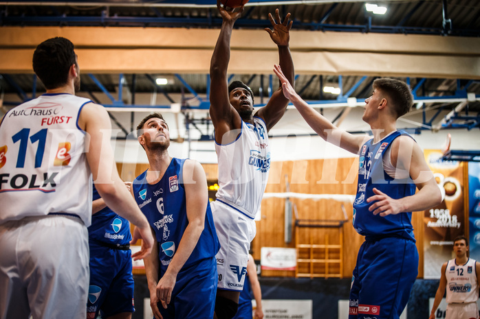 Basketball, bet-at-home Basketball Superliga 2021/22, Grunddurchgang Runde 14, Oberwart Gunners, Vienna D.C. Timberwolves, Emondre Rickman (14)