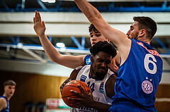 Basketball, bet-at-home Basketball Superliga 2021/22, Grunddurchgang Runde 14, Oberwart Gunners, Vienna D.C. Timberwolves, Emondre Rickman (14)