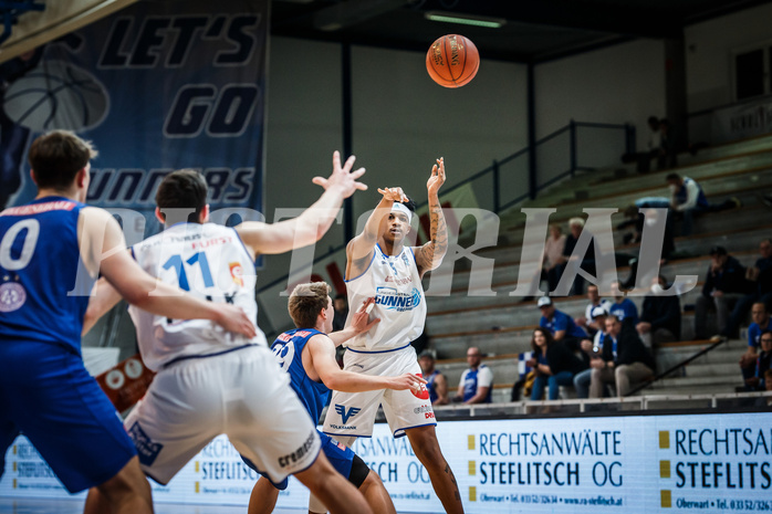 Basketball, bet-at-home Basketball Superliga 2021/22, Grunddurchgang Runde 14, Oberwart Gunners, Vienna D.C. Timberwolves, Rob Howard (5)