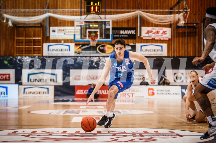 Basketball, bet-at-home Basketball Superliga 2021/22, Grunddurchgang Runde 14, Oberwart Gunners, Vienna D.C. Timberwolves, Paul Rotter (66)